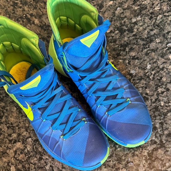 Nike 2015 Hyperdunk Zoom Blue and Neon Green High-Top Sneakers EUC 10.5 - Picture 5 of 13
